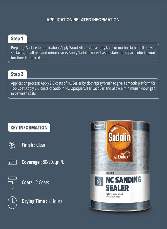 ديولكس برايمر دولوكس سادولين إن سي للخشب | طلاء خشبي شفاف | مانع تسرب سريع الجفاف وعالي التغطية للأسطح الخشبية الداخلية | 4 لترات - Image 4